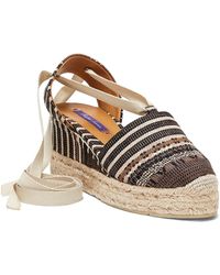 Lyst - Shop Women's Ralph Lauren Flats from $24 - Page 4 Ralph Lauren - Uma Striped Linen Espadrille - Lyst